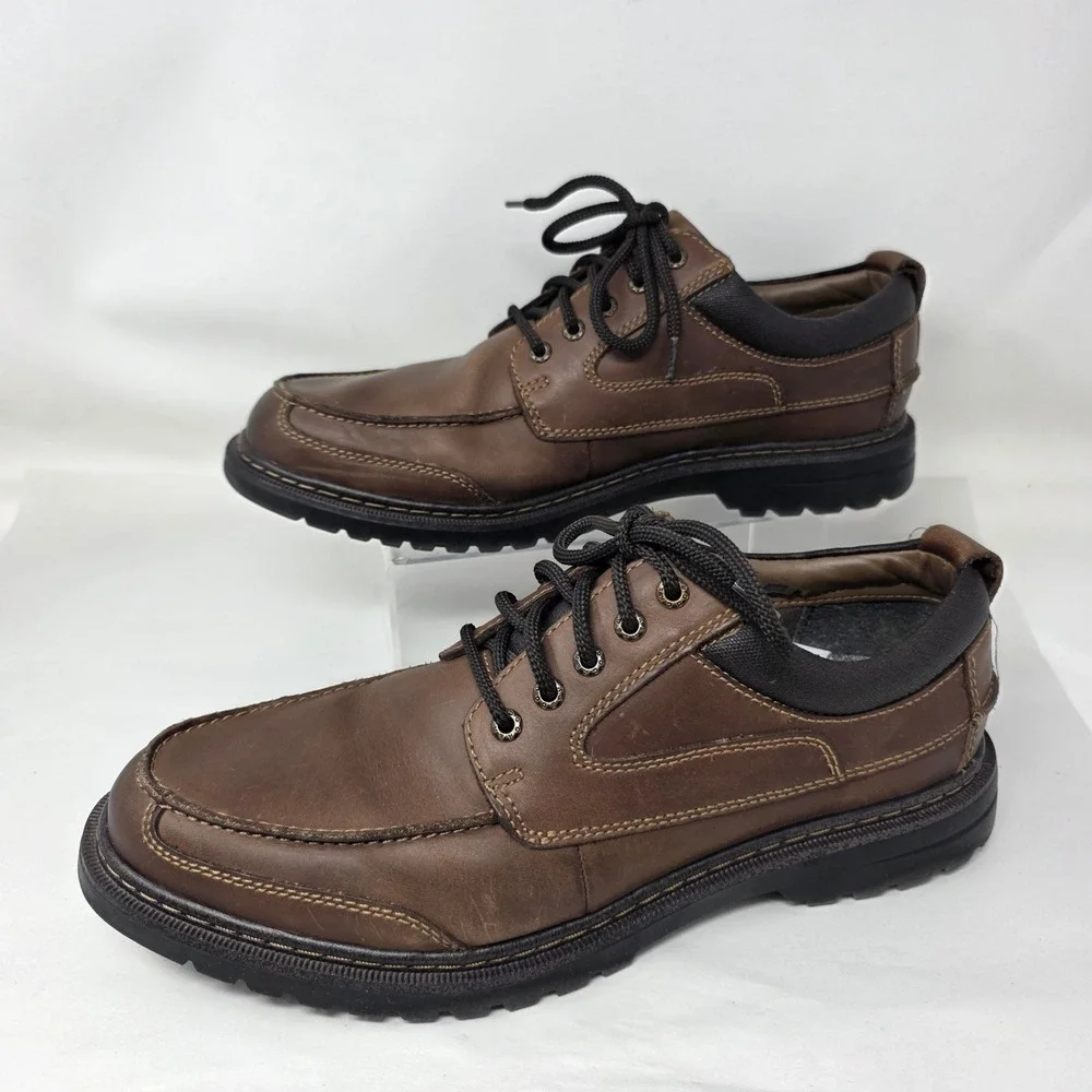Dockers Oxfords Men 12M Comfort Zone Brown Leather Lug Sole Casual Shoes Good